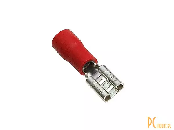 FDD2-187 red Клемма ножевая изолированная, розетка 4.8мм красная
