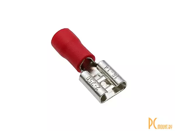 FDD2-250 red Клемма ножевая изолированная, розетка 6.3мм красная